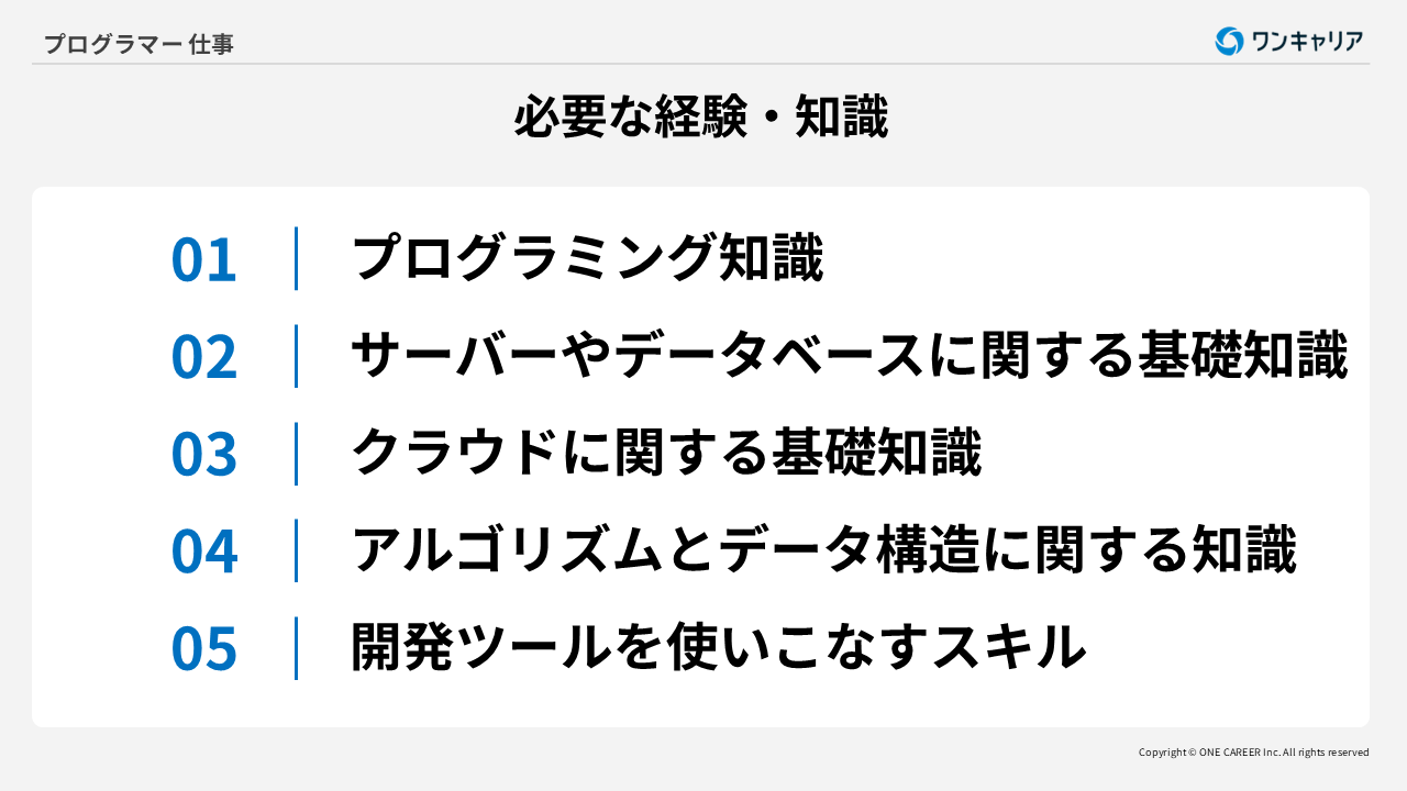 プログラマーに必要な経験や知識5選