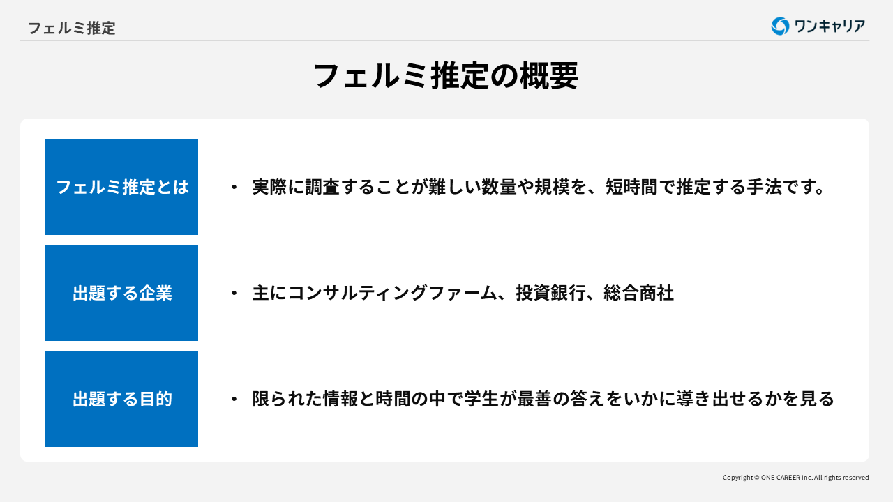 フェルミ推定2 2026年2月更新】フェルミ推定｜例題5問を動画を交えて解説【面接対策