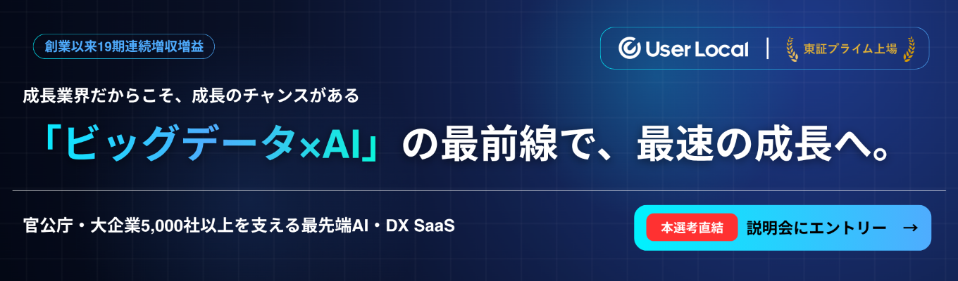 【28卒│WEB開催】東証プライム・19期連続増収増益｜「ビッグデータ×AI」の最前線で最速の成長へ！本選考直結・会社説明会 ＃20代活躍 ＃急成長SaaS ＃最先端AI