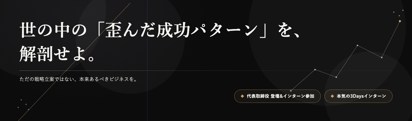 【代表取締役登壇】世の中の「歪んだ成功パターン」を解剖せよ|3Daysインターン選考会 & 会社説明会【UNICORN株式会社】