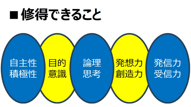このインターンシップで身に着くことです。