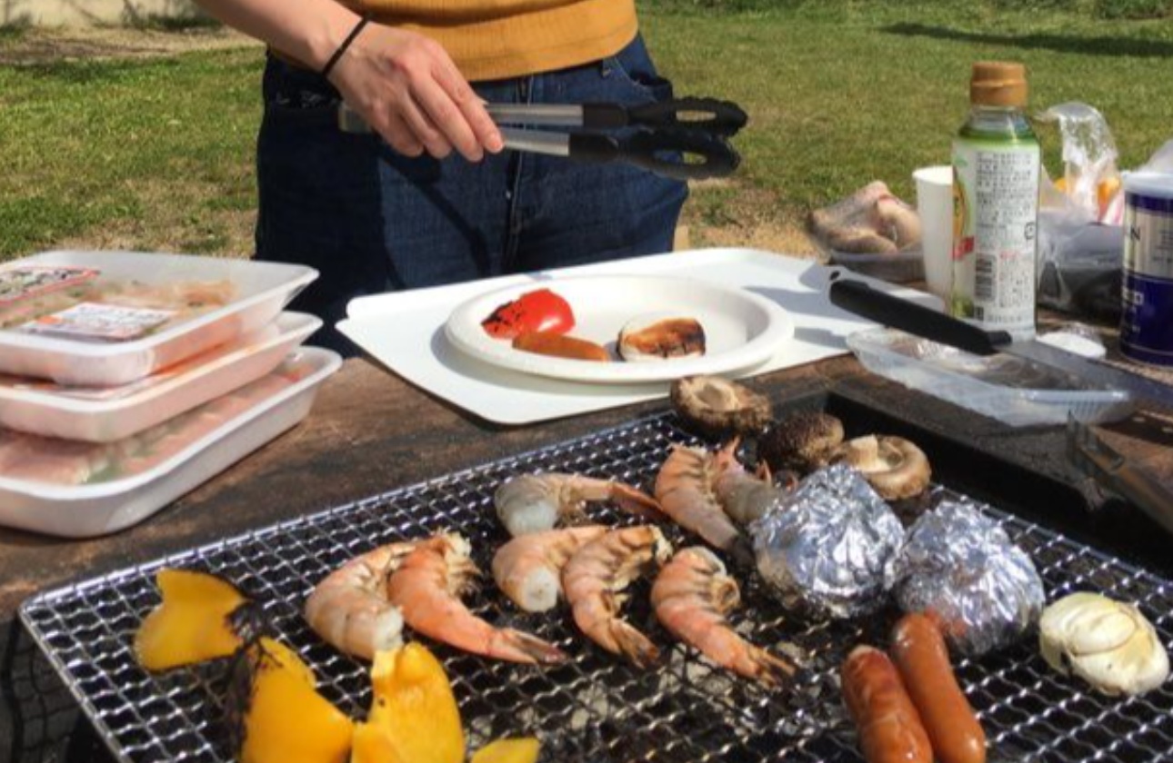 同期達と市民の公園でBBQ