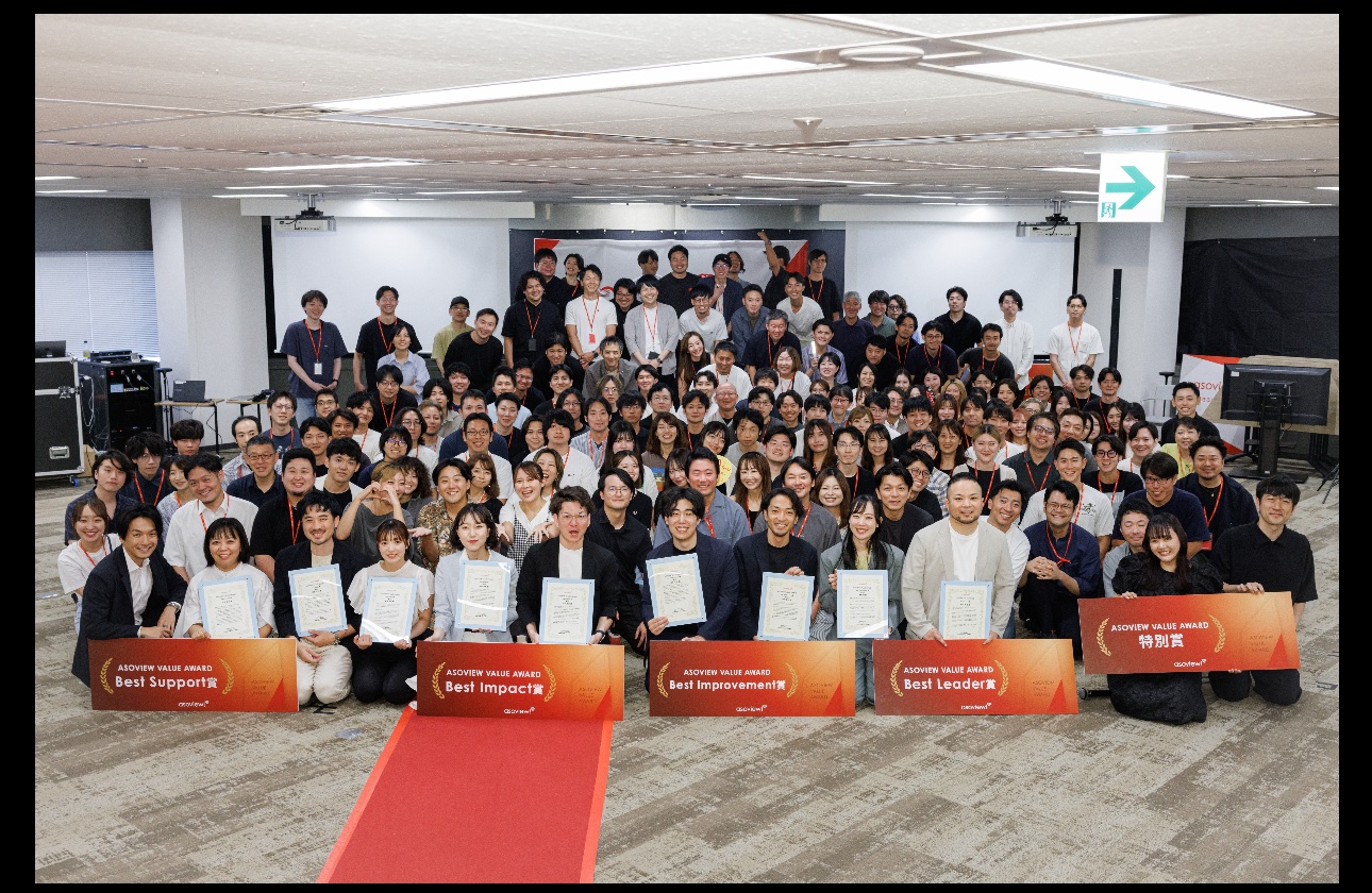 半年に1回開催している全社キックオフのコンテンツとして【ASOVIEW VALUE AWARD】を開催しています。