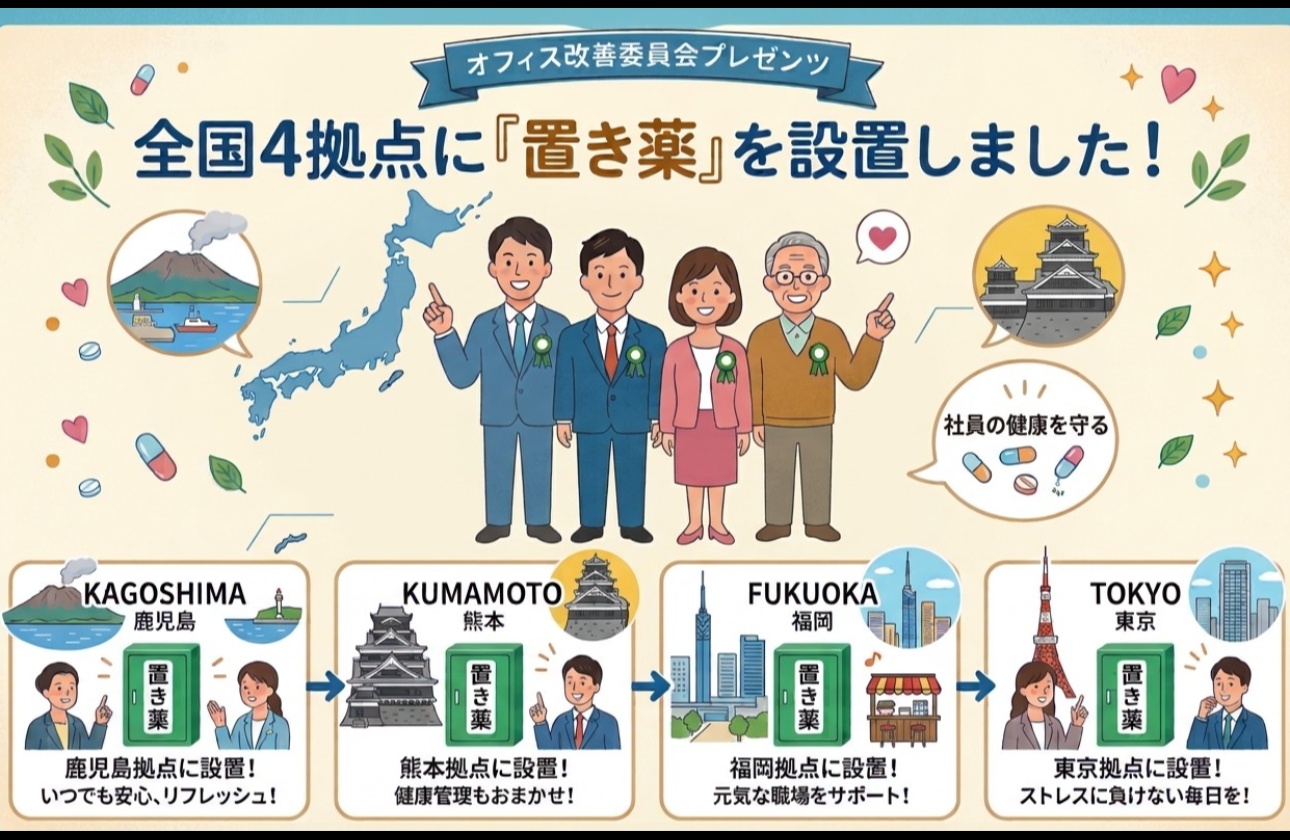 オフィス環境をより良く改善する委員会による”置き薬”の設置