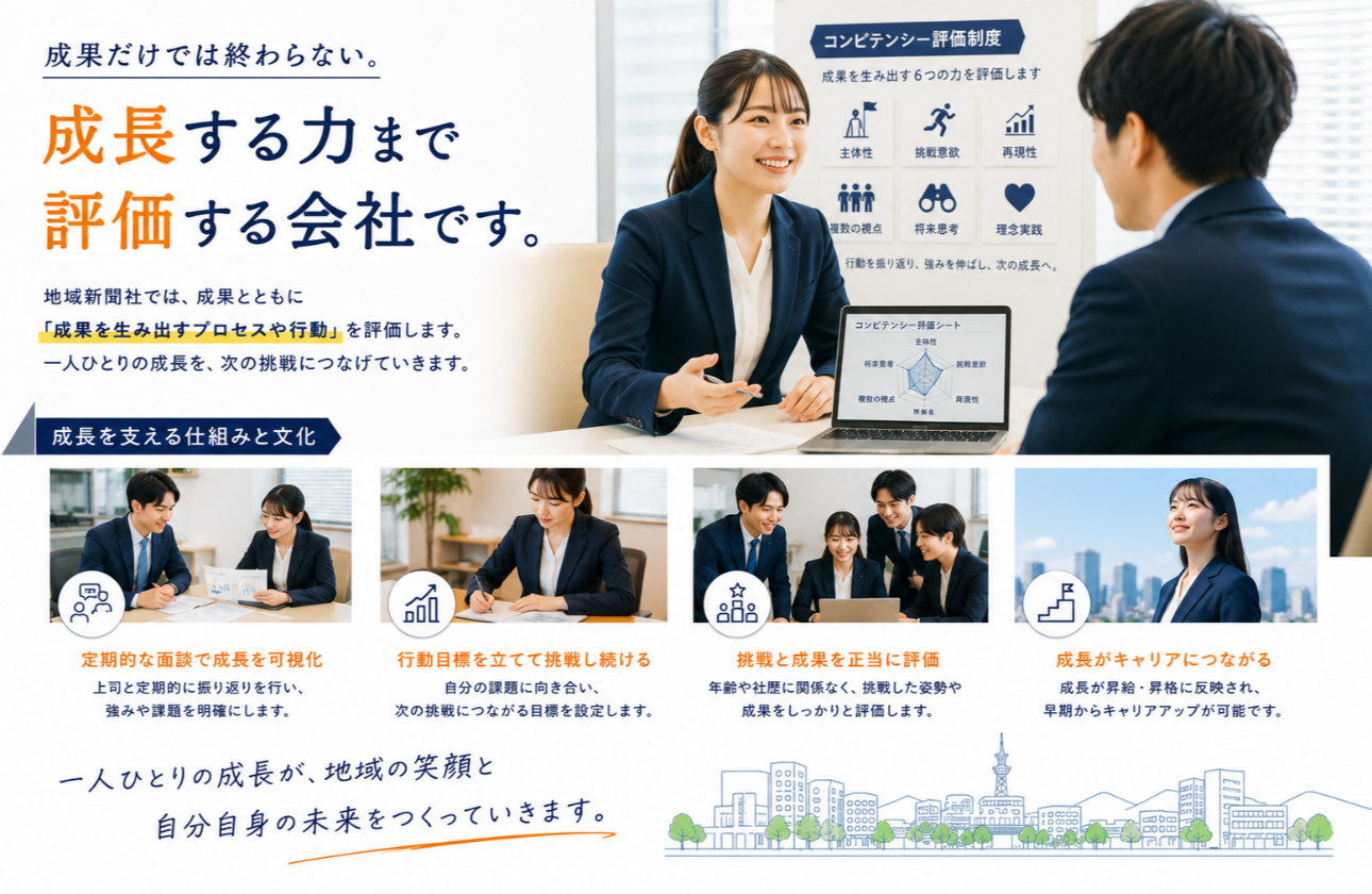 成果だけでは終わらない。成果を生み出す"成長する力"まで評価します。
