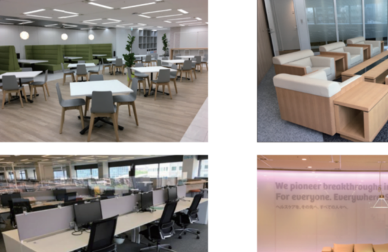 オープンデスク、Workpods、カフェテリア