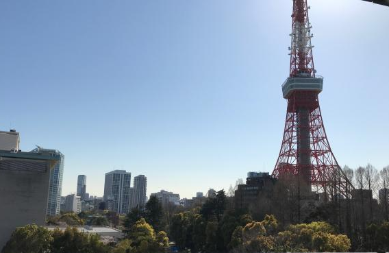 東京タワー近くの本社オフィス(屋上より)